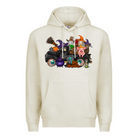 Oatmeal Heather halloween farm animals truck Premium Hoodie - RacoonDesign