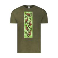 Vintage Olive dinosaur parasaurolophus pen wrap Vintage Tee - Artiststas