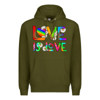 Army Green love is love Premium Hoodie - HRA Design Shop