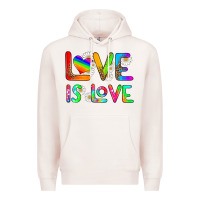 Pale Pink love is love Premium Hoodie - HRA Design Shop