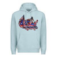 Blue Mist america Premium Hoodie - CowhideDigitalArt