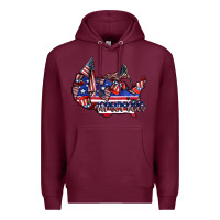 Burgundy america Premium Hoodie - CowhideDigitalArt