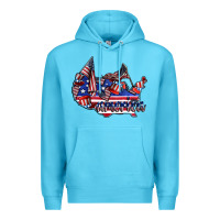 Ocean Blue america Premium Hoodie - CowhideDigitalArt