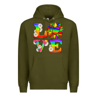 Army Green love and sunflower Premium Hoodie - HRA Design Shop