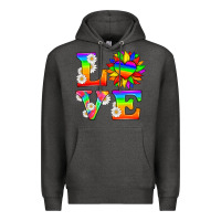 Charcoal Heather love and sunflower Premium Hoodie - HRA Design Shop