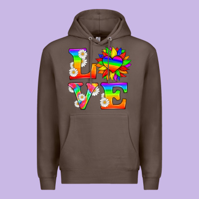 Love And Sunflower Premium Hoodie Designed By Hra Design Shop