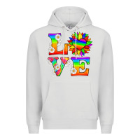Dove Grey love and sunflower Premium Hoodie - HRA Design Shop