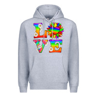 Heather Grey love and sunflower Premium Hoodie - HRA Design Shop