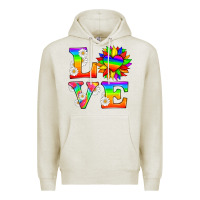 Oatmeal Heather love and sunflower Premium Hoodie - HRA Design Shop