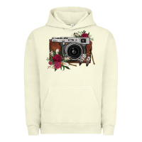 Pigment Pistachio floral feather vintage camera Urban Hoodie - FaDigitalArtStudio