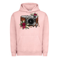 Pigment Salmon floral feather vintage camera Urban Hoodie - FaDigitalArtStudio