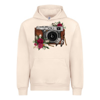 Sandshell floral feather vintage camera Urban Hoodie - FaDigitalArtStudio