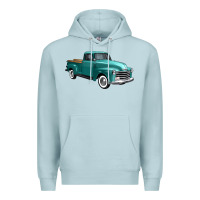 Blue Mist western truck right 34 view Premium Hoodie - FaDigitalArtStudio