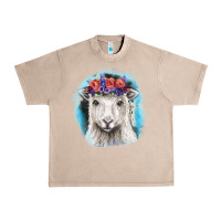 French Oak Sunflower Sheep With Background Urban Heavy Tee - RanaPortraitStore