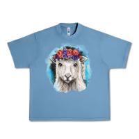 Pebble Blue Sunflower Sheep With Background Urban Heavy Tee - RanaPortraitStore