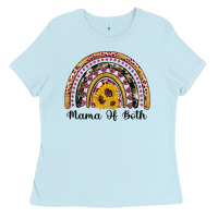 Baby Blue mama of both rainbow Ladies Tee - Artiststas