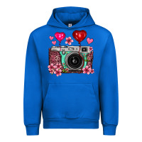 Cobalt floral heart pink leopard vintage camera Urban Hoodie - FaDigitalArtStudio