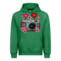 Emerald floral heart pink leopard vintage camera Urban Hoodie - FaDigitalArtStudio