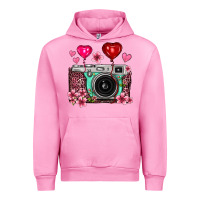 Fuchsia Pink floral heart pink leopard vintage camera Urban Hoodie - FaDigitalArtStudio