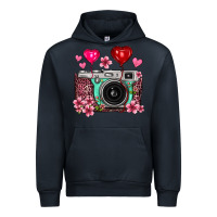 Navy floral heart pink leopard vintage camera Urban Hoodie - FaDigitalArtStudio