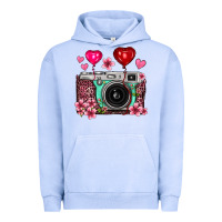 Pigment Grape Ice floral heart pink leopard vintage camera Urban Hoodie - FaDigitalArtStudio