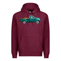 Burgundy western truck right side view Premium Hoodie - FaDigitalArtStudio