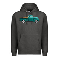 Charcoal Heather western truck right side view Premium Hoodie - FaDigitalArtStudio