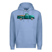 Colony Blue western truck right side view Premium Hoodie - FaDigitalArtStudio
