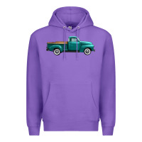 Purple western truck right side view Premium Hoodie - FaDigitalArtStudio