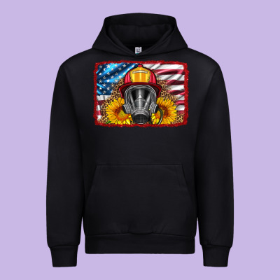 Firefighter Air Mask And Sunflower Urban Hoodie Designed By Hra Design Shop