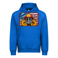 Cobalt firefighter air mask and sunflower Urban Hoodie - HRA Design Shop