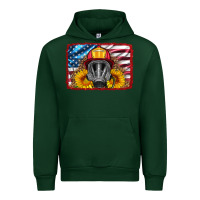 Forest Green firefighter air mask and sunflower Urban Hoodie - HRA Design Shop