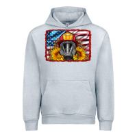 Heather Grey firefighter air mask and sunflower Urban Hoodie - HRA Design Shop