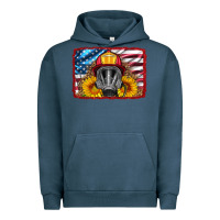 Pigment Midnight Navy firefighter air mask and sunflower Urban Hoodie - HRA Design Shop