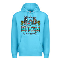 Ocean Blue Behind Every Bad Bitch is a Carseat Premium Hoodie - CowhideDigitalArt