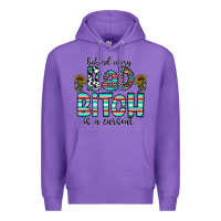 Purple Behind Every Bad Bitch is a Carseat Premium Hoodie - CowhideDigitalArt