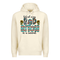 Sandshell Behind Every Bad Bitch is a Carseat Premium Hoodie - CowhideDigitalArt