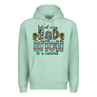 Seafoam Behind Every Bad Bitch is a Carseat Premium Hoodie - CowhideDigitalArt