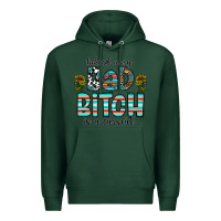 Sports Green Behind Every Bad Bitch is a Carseat Premium Hoodie - CowhideDigitalArt