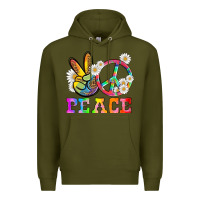 Army Green lgbtq peace and sembols Premium Hoodie - HRA Design Shop
