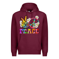 Burgundy lgbtq peace and sembols Premium Hoodie - HRA Design Shop
