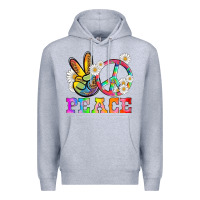 Heather Grey lgbtq peace and sembols Premium Hoodie - HRA Design Shop