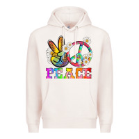 Pale Pink lgbtq peace and sembols Premium Hoodie - HRA Design Shop