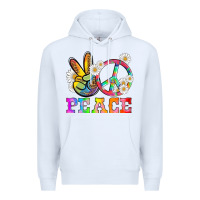 White lgbtq peace and sembols Premium Hoodie - HRA Design Shop