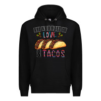 Black All You Need Is Love And Tacos Premium Hoodie - CowhideDigitalArt