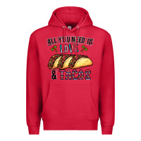 Cardinal All You Need Is Love And Tacos Premium Hoodie - CowhideDigitalArt