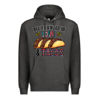 Charcoal Heather All You Need Is Love And Tacos Premium Hoodie - CowhideDigitalArt