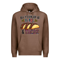 Chestnut All You Need Is Love And Tacos Premium Hoodie - CowhideDigitalArt
