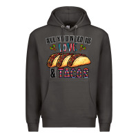 Smoke All You Need Is Love And Tacos Premium Hoodie - CowhideDigitalArt