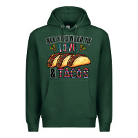 Sports Green All You Need Is Love And Tacos Premium Hoodie - CowhideDigitalArt